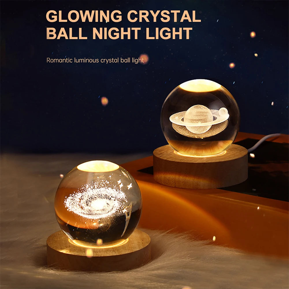 Glowing Planet Galaxy Astronaut 3D Moon USB Night Light